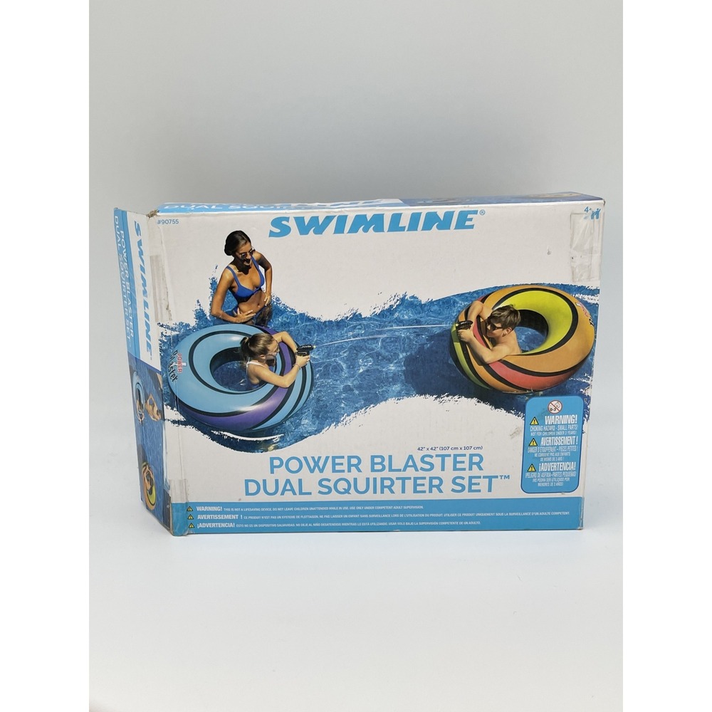 Swimline Power Blaster Dual Squirter Set Inflatable Pool Toy Water Games 90755